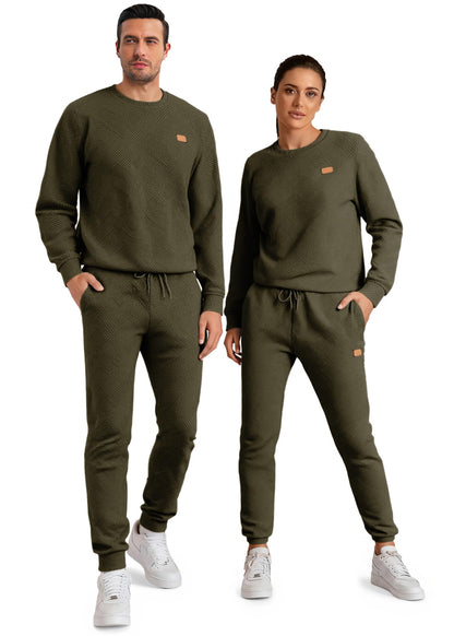 Track suit — JMIERR 2 piece knit jacquard pullover and joggers set with pockets