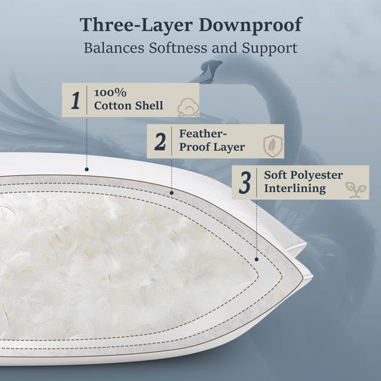 COZSINOOR goose feather bed pillows with soft support