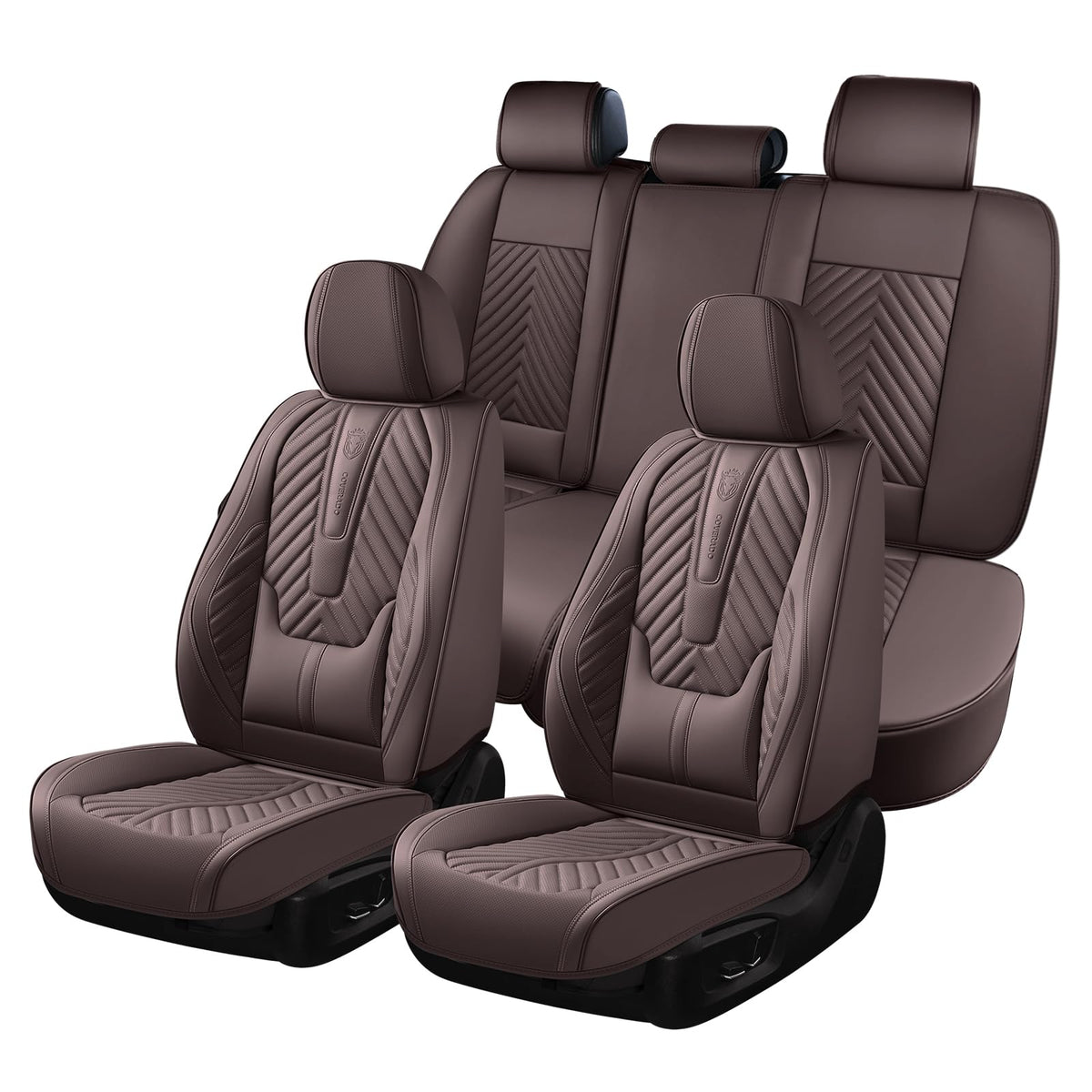 Coverado vehicle seat cover — Faux leather waterproof design with lumbar support