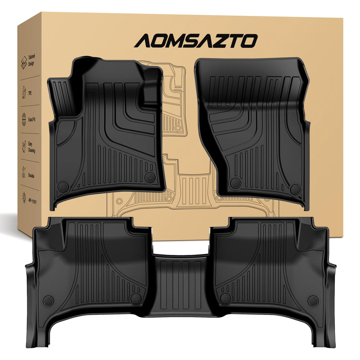 AOMSAZTO vehicle mat — heavy duty TPE all weather protection for Porsche Cayenne 2011-2018