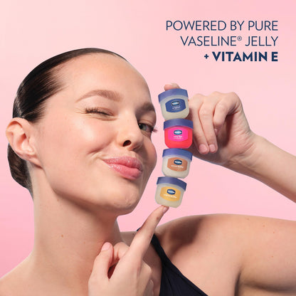 Vaseline Lip Balm — Variety 3-Pack with crème brûlée, rosy lips, cocoa butter flavors