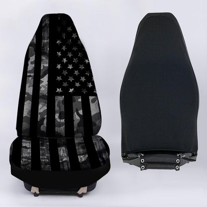 gearider vehicle seat cover - black camouflage with USA flag print, waterproof design