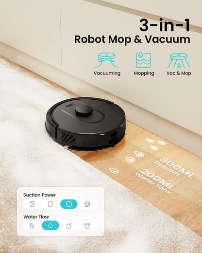 PSUK W11 robotic vacuum cleaner — Self-emptying with LiDAR navigation and mapping
