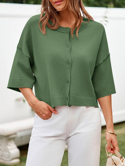 Cicy Bell women's cardigan sweater - lightweight ribbed knit summer top