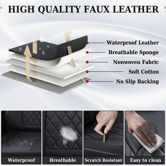 Coverado car seat cover — waterproof faux leather for most vehicles