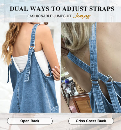 Greaidea overalls — high roller denim design with pockets
