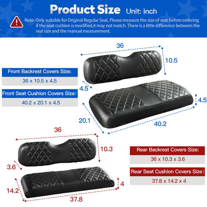 NOKINS golf cart seat covers kit — diamond design for EZGO TXT/RXV models