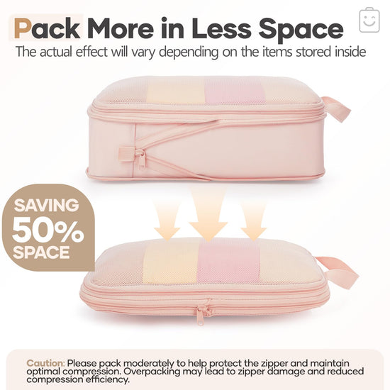 Storage bag — set of compression packing cubes for travel essentials