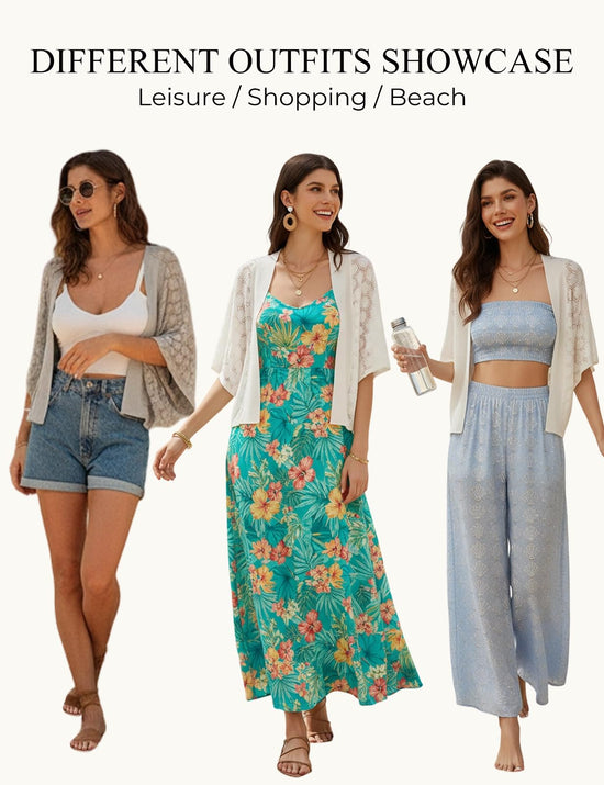 GRACE KARIN cropped cardigan — lightweight batwing sleeve crochet bolero shrug