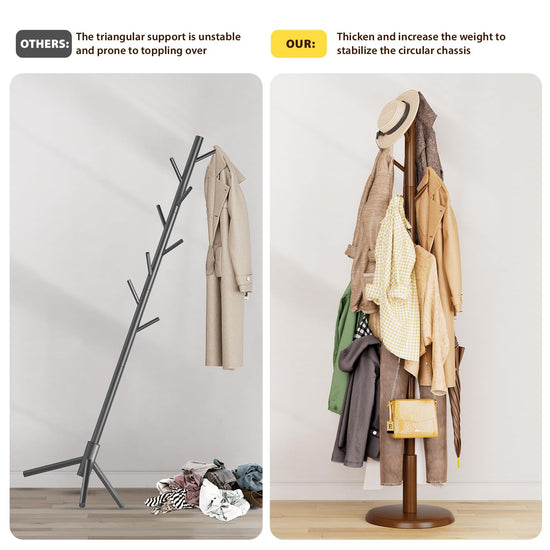 Taitiy clothes rack with 10 hooks for bedroom, living room, entryway