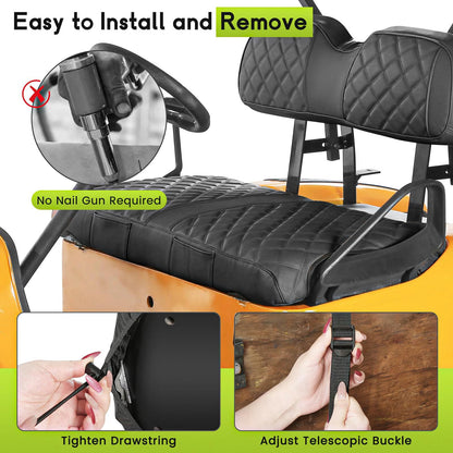 WEIMELL vehicle seat cover — Vinyl leather for EZGO TXT 1994-2013, easy to install and clean