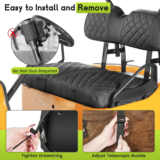 WEIMELL vehicle seat cover — Vinyl leather for EZGO TXT 1994-2013, easy to install and clean