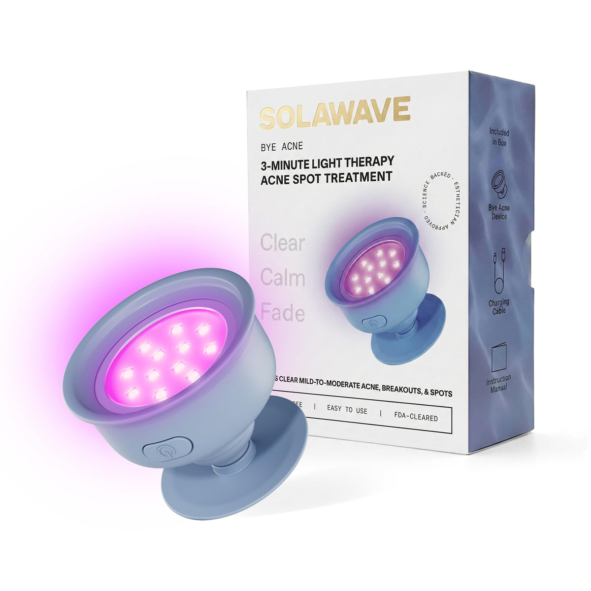 Solawave Bye Acne - Blue and red light therapy device for face and body