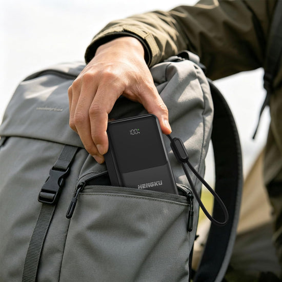 HENGKU Power Bank 30000mAh Portable Built-in Cable 22.5w Fast Charge