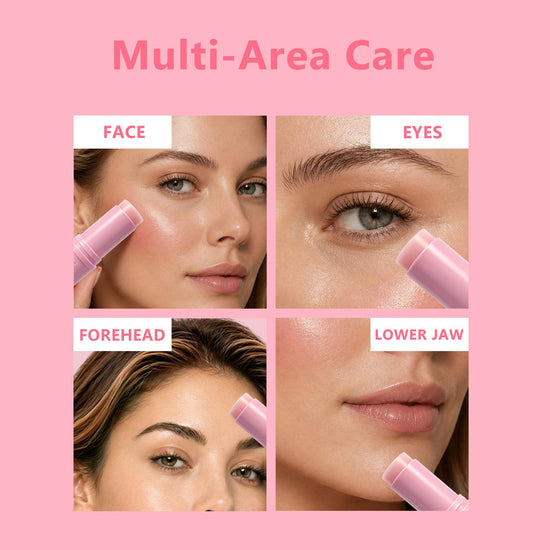 Euralissea PDRN Collagen Multi Balm Stick & Eye Patches Set, Pink B12 & Caffeine Under Eye Care, 0.32 Oz Balm + 60 Patches
