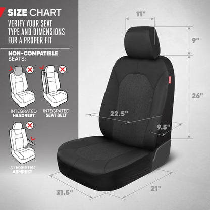 Motor Trend vehicle seat covers — spill-proof neoprene for front seats