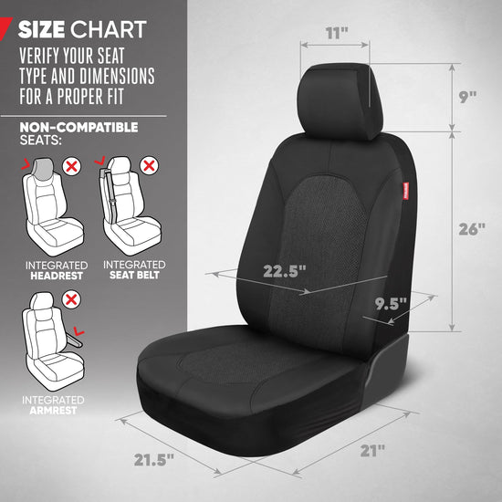 Motor Trend vehicle seat covers — spill-proof neoprene for front seats