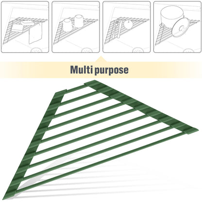 Tomorotec drying rack — compact silicone-coated triangle design for sink corner