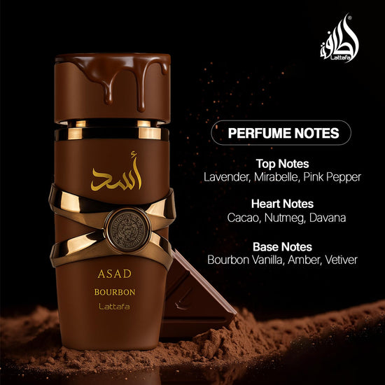 Personal fragrance — Lattafa Asad Bourbon unisex eau de parfum spray 3.4 ounce
