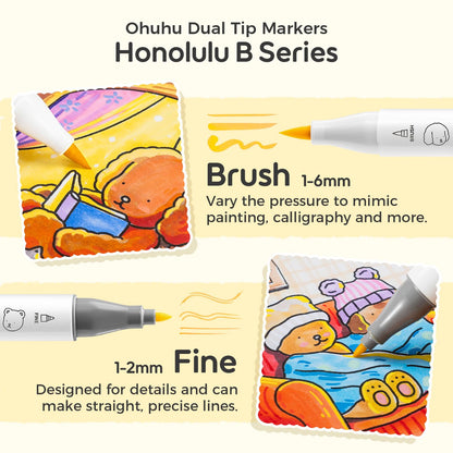 Marking pen — Ohuhu & Bobbie Goods 48-color brush and fine alcohol markers for artists
