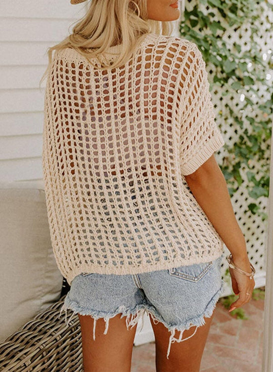 Dokotoo sweater — Casual crochet hollow out design for summer wear