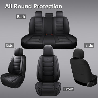 Vehicle seat cover — Full coverage faux leather for 5 seats by Isen-CoverAuto