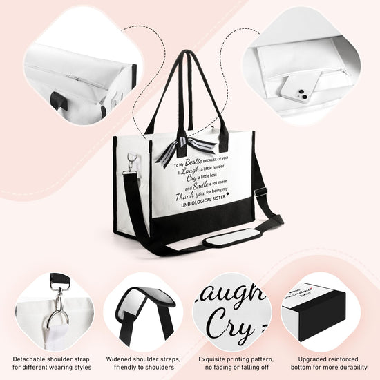 Tote bag — Ini-tial design with makeup bag