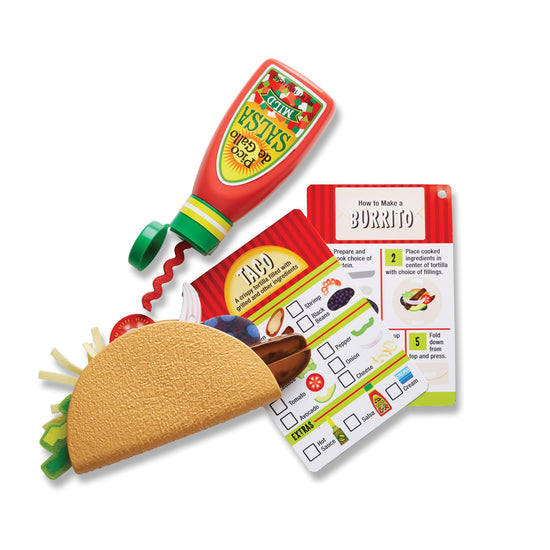 Melissa & Doug pretend play toy — taco and tortilla set with skillet