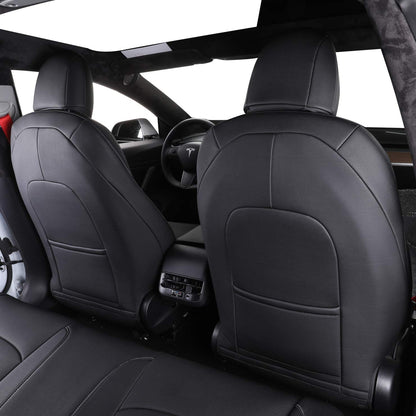 EKR vehicle seat cover — Leather full set for Tesla Model X 2020-2023, 7 seats, black/gray