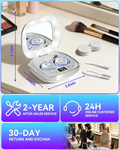 Contact lens cleaner — Rechargeable ultrasonic cleaning with smart modes and 50KHz motor