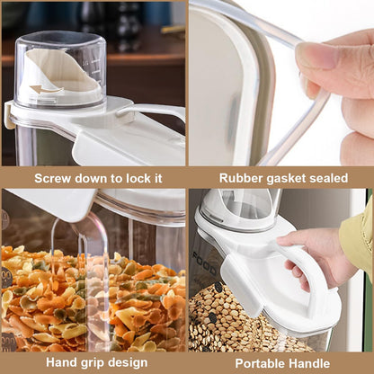 LANGMINGDE food storage container — airtight with pouring spout and measuring cup