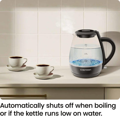 Chefman electric water boiler with tea infuser and boil-dry protection