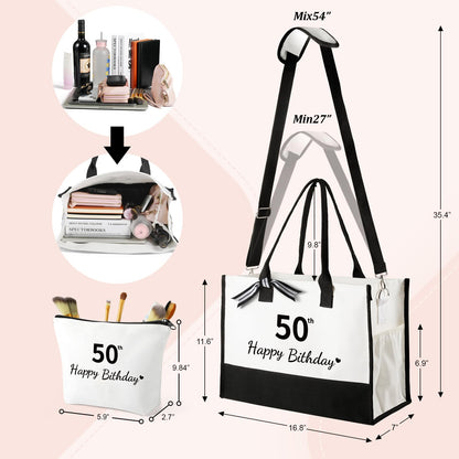 Tote bag — Ini-tial design with makeup bag