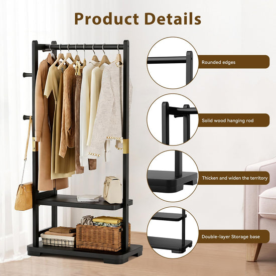 Solid Wood Clothes Rack