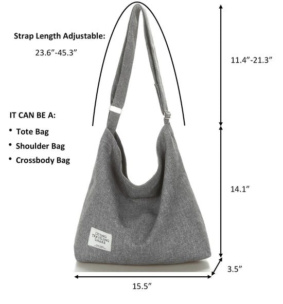 Covelin women's retro canvas shoulder bag hobo crossbody handbag