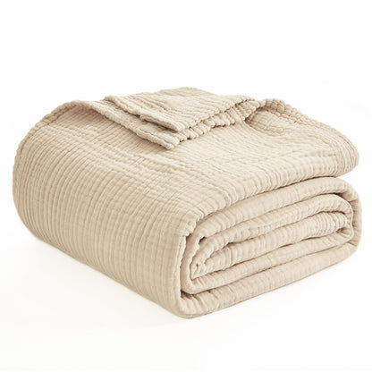 EMME cotton muslin throw blanket — breathable and lightweight design