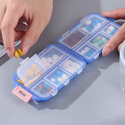 Zuihug personal pill dispenser - compact and portable design with 10 compartments