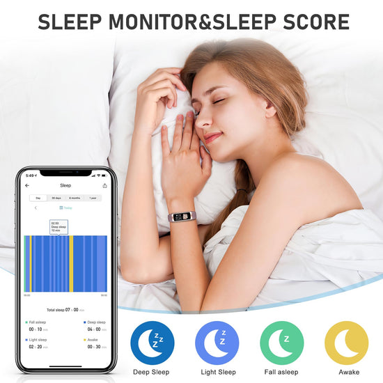 Fitness Tracker for Women Men with Heart Rate/Blood Pressure/Calories/Pedometer, Activity Tracker with 1.1"" AMOLED Screen, Waterproof Step Tracker for Android iPhones