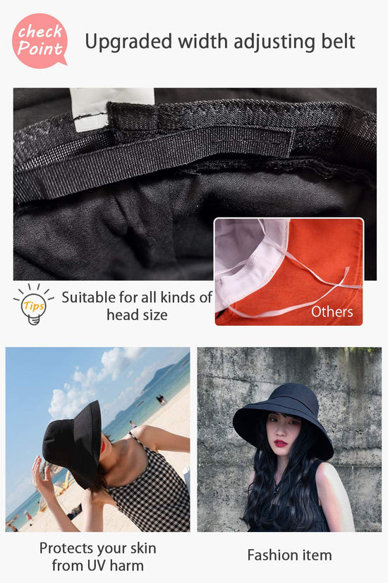 DRIONO wide brim bucket hat — UPF50+ sun protection and adjustable brim