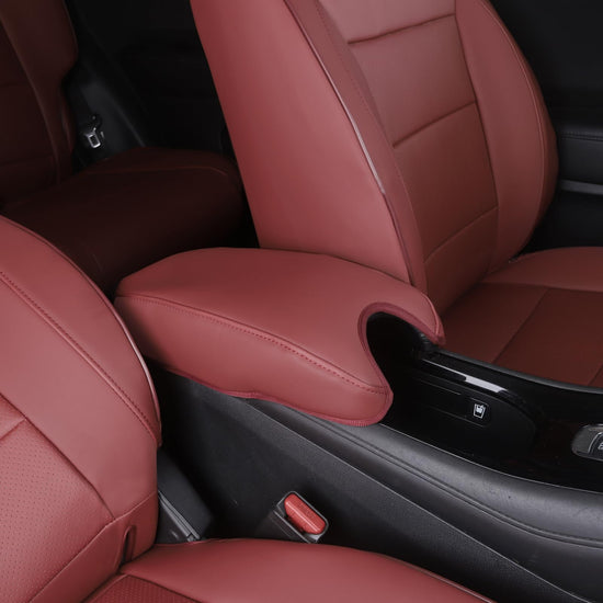 Vehicle seat cover — Custom fit leather set for Honda HR-V 2016-2022 in burgundy