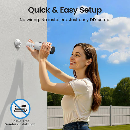 aosu solar security camera - 2K color night vision and wireless installation