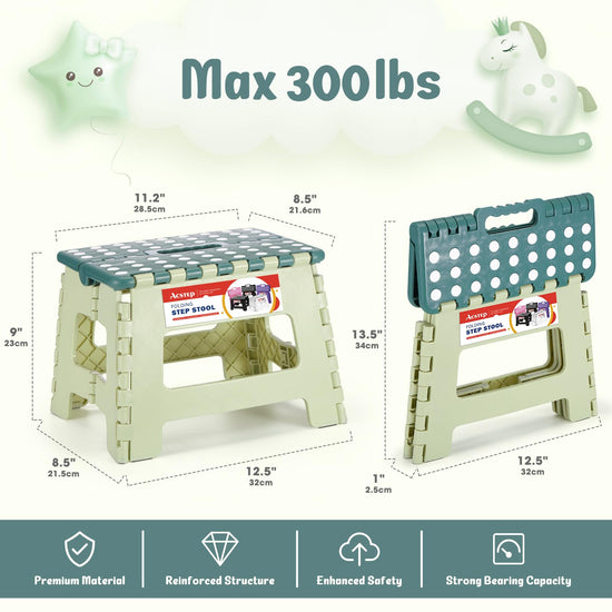 ACSTEP step stool — 9 inch and 13 inch folding design