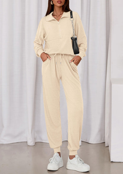 PRETTYGARDEN women's zip up sweatshirt and jogger pants track suit