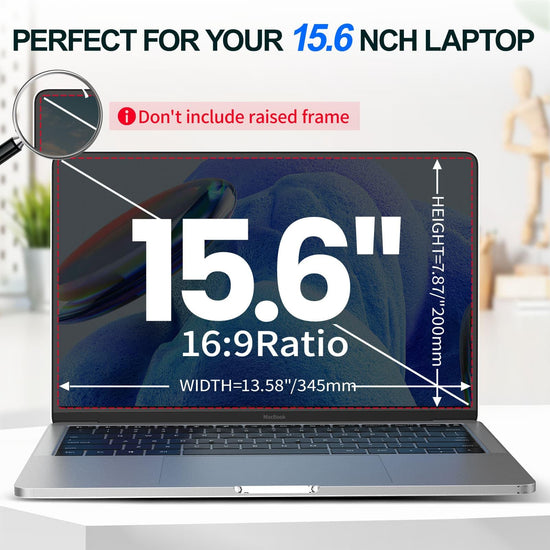 GUDTEKE 2Pack Magnetic 15.6 Inch Laptop Privacy Screen 16:9 Aspect Ratio, Removable Anti-Blue/Glare Protector Film, Anti Spy Desktop Security Private Filter 15.6in