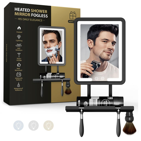 ZHENYEMEI shower mirror with fogless design for shaving