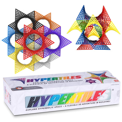 HyperTiles hyperbolic building toy — 3D adventure with 48 tiles and 80 connectors by Fun In Motion Toys