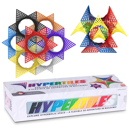 HyperTiles hyperbolic building toy — 3D adventure with 48 tiles and 80 connectors by Fun In Motion Toys