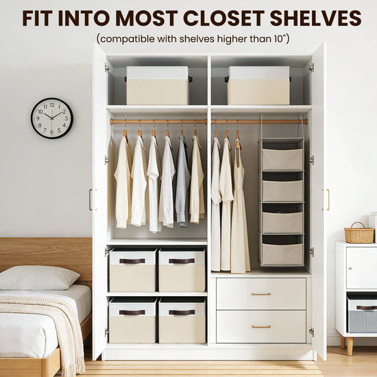 Fabric storage baskets — collapsible design with handles for easy organization