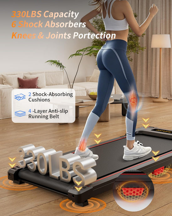Walking pad treadmill - Anylife incline under desk design with remote control and LED display