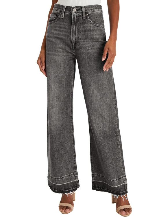 PANTS — High waisted wide leg denim by Astylish